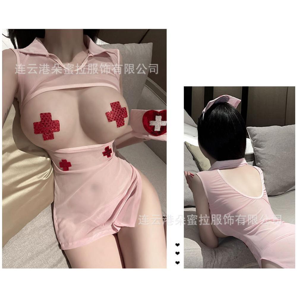Sexy Underwear Sexy Hollow Hot Nurse Uniform Women's Perspective Uniform Seduction Cosplay
