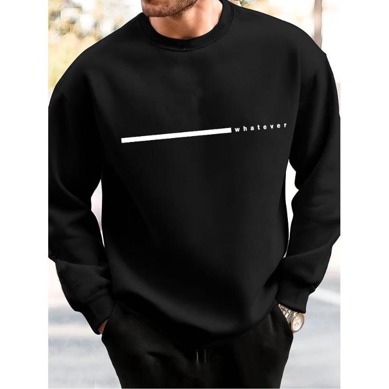 

Men s Crew Neck Sweatshirt, Versatile & Cozy, Ideal for Multi-Scene Outings XXL чёрный