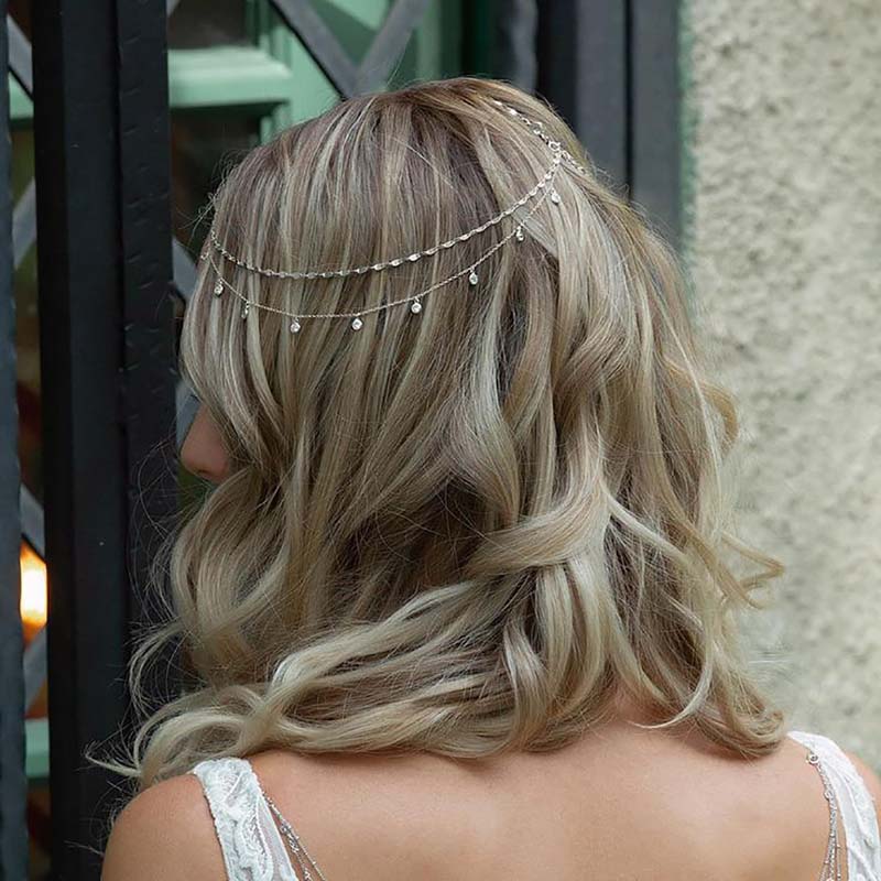 Fashion Crystal Head Chain Wedding Hair Accessories for Women Elegant Headpiece Bling Bridal Forehead Chain Indian Jewelry Gifts