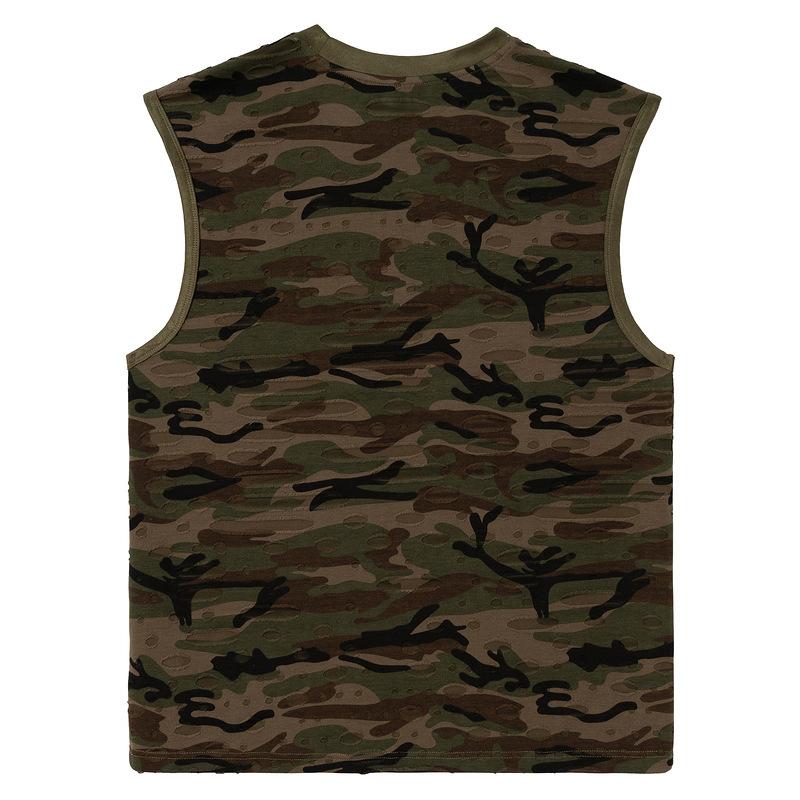 Clothing life, summer American wasteland wind hole camouflage vest men's and women's loose sleeveless T-shirt couple tide