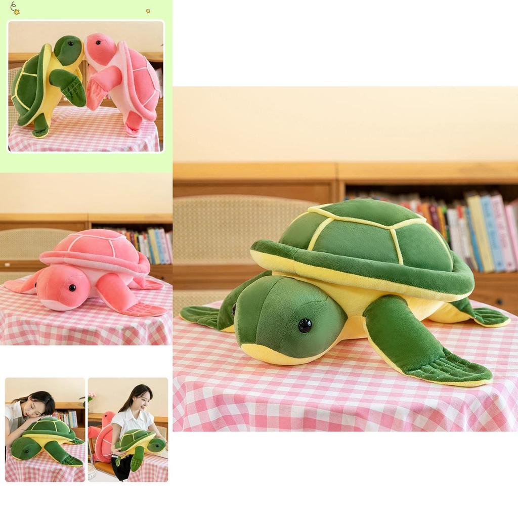 Entzückendes Grüne Schildkröte Plüschkissen Ultraweiches PP-Baumwoll Stofftier Spielzeug für Kinder