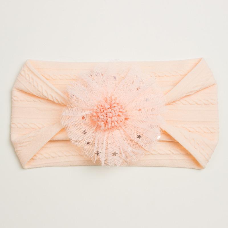 Summer New Girls' Hair Accessories, Baby Candy Color Flower Seamless Wide Headscarf, Baby Nylon Headband