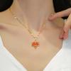 Maple Leaf Luxury Titanium Steel Banquet & Wedding Necklace - Versatile Internet Celebrity Clavicle Chain for Women