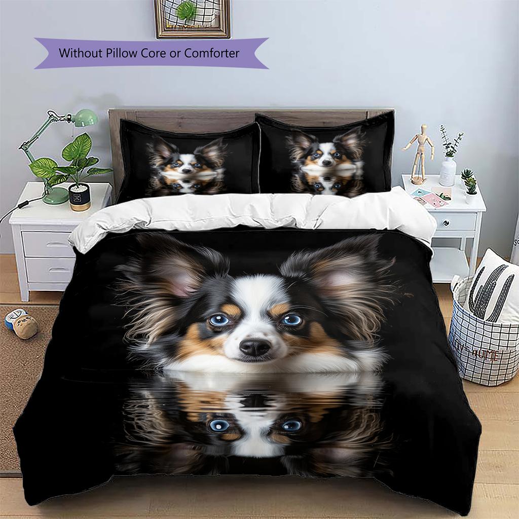 Black Papillon Pattern Bedding Home Decoration Birthday Gift (1 * Duvet Cover + 2 * Pillowcase, Without Core)
