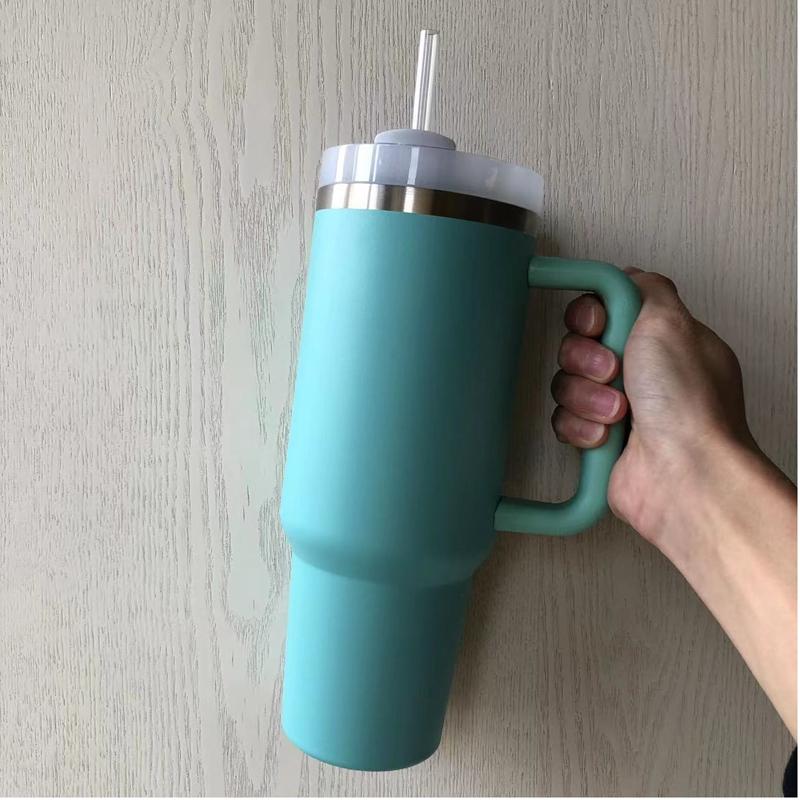 40oz Tumbler with Handle Straw Thermos Bottle,Stainless Ice Cream Cup Steel Cup Thermal Mug Keeps Cold and Heat Water Bottle