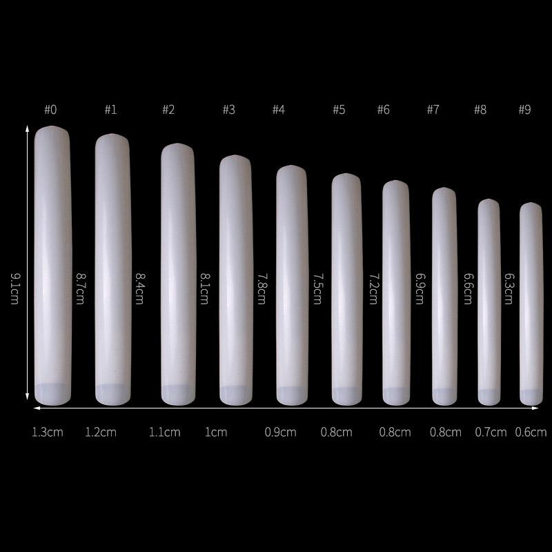

10 шт. прозрачные длинные акриловые гравированные круглые накладные ногти для наращивания французских ногтей для инструментов 10PCS