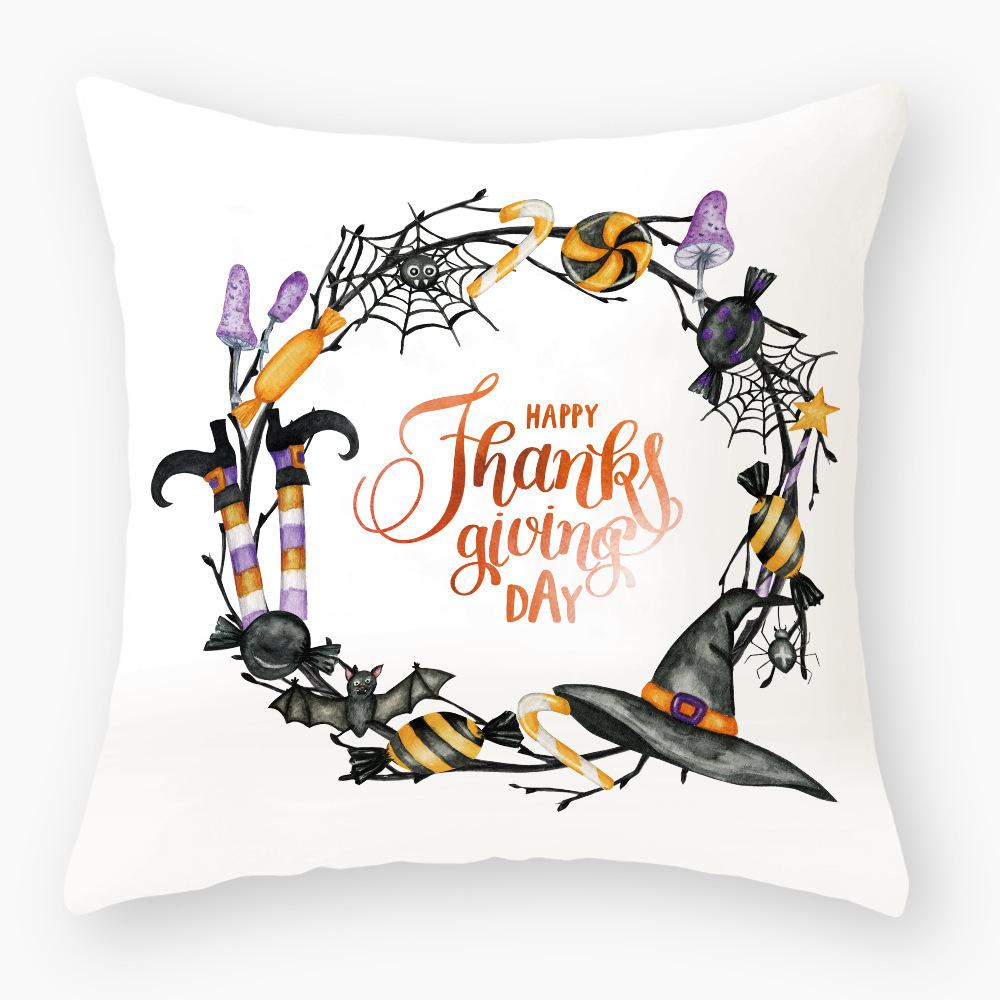 Home Products New Halloween Pillow Cover Nordic Letters Linen Sofa Cushion Office Cushion Cover