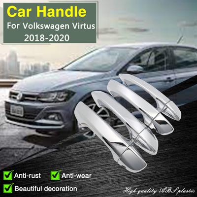 Volkswagen VW Virtus 2018 için Dayanıklı Krom Kapı kulp kılıfı Trim Araba Kap Aksesuarları Styling Çıkartmalar