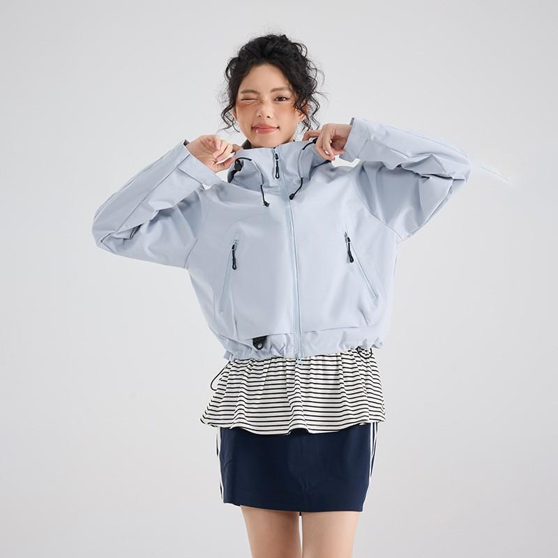 Lightweight Waterproof Windproof Hiking Jacket Women Men Short Cut Outdoor Travel Climbing Camping Cycling