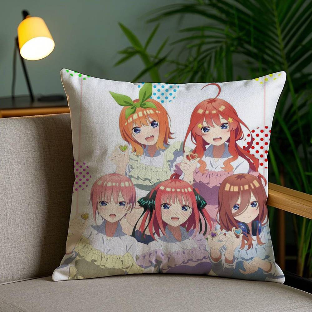 Pillow Case The Q-Quintessential Quintuplets Sofa Short Plush Double-sided HD Printing Room Home Office Gift Cushion Cover