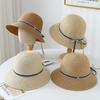 Spring and Summer New Idyllic Bow Straw Hat Women's Seaside Vacation Beach Visor Big Brim Sun Protection Hat