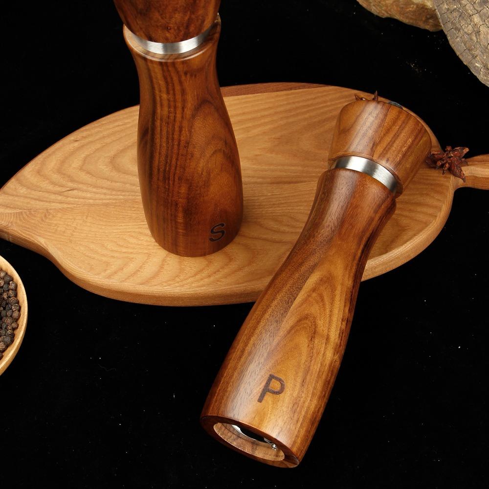 2pcs Manual Salt and Pepper Mill Ceramic Core Pepper Bottle Seasoning Tool Pepper Grinder  Cooking