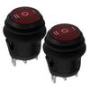 2Pcs Round Waterproof Rocker Switch 3 Pin 3 Position Off On Momentary Automotive Toggle Switch for Car Truck Camper Boat 12V LED