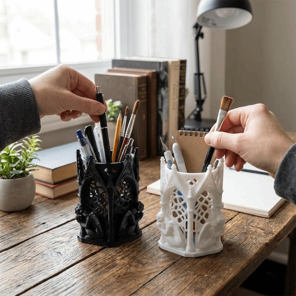 Unique 3D Printed Pen Holder Creative Desk Organizer Cool Art Storage Decor Desktop Ornament