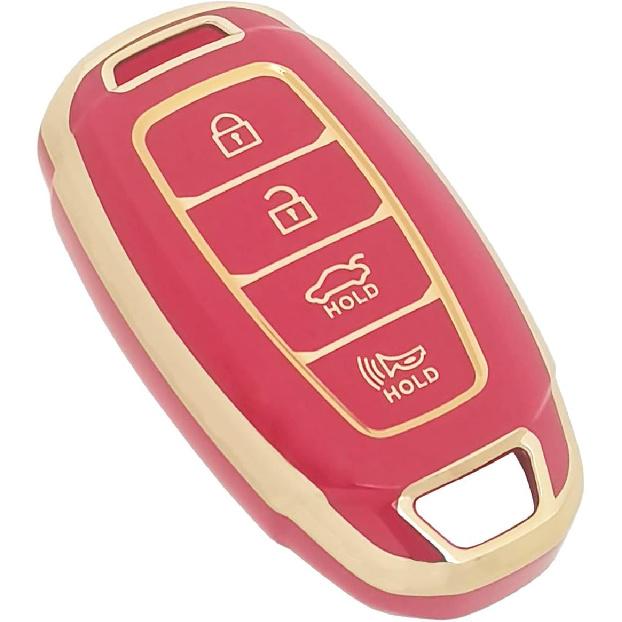 Key Fob Cover Case Fit for Hyundai Kona Santa Fe Elantra GT Veloster Accent Venue Smart Remote Holder Skin Protector Keyless Entry Sleeve