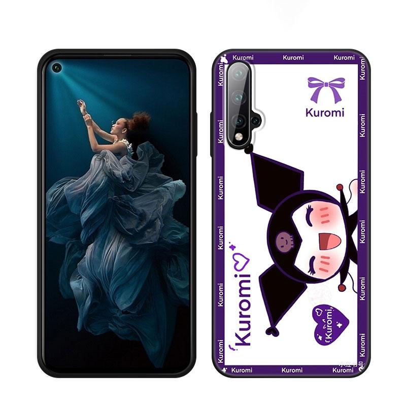 Kuromi Melody Černý Silikonový Kryt na Telefon Pro Honor 70 90 Lite X40 GT X50 i X5 Plus X6A X6S X7A X8A X8B X6 X7 X8 X9 4G X9A X9B 5G