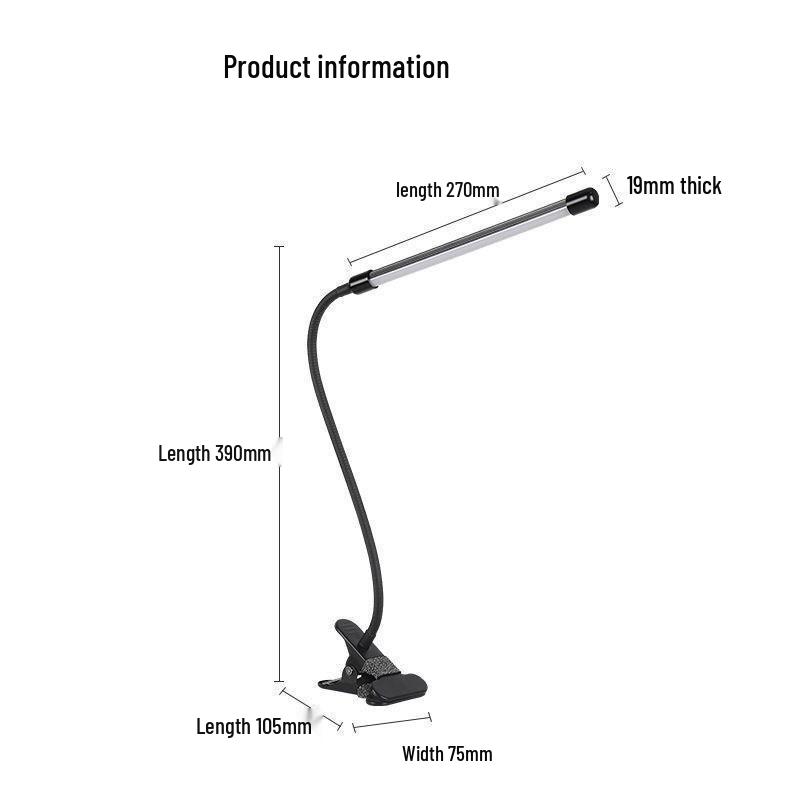 Nail Art & Eyelash Extension Desk Lamp: Long Arm, Eye-Friendly Light with Clip for Salon Work