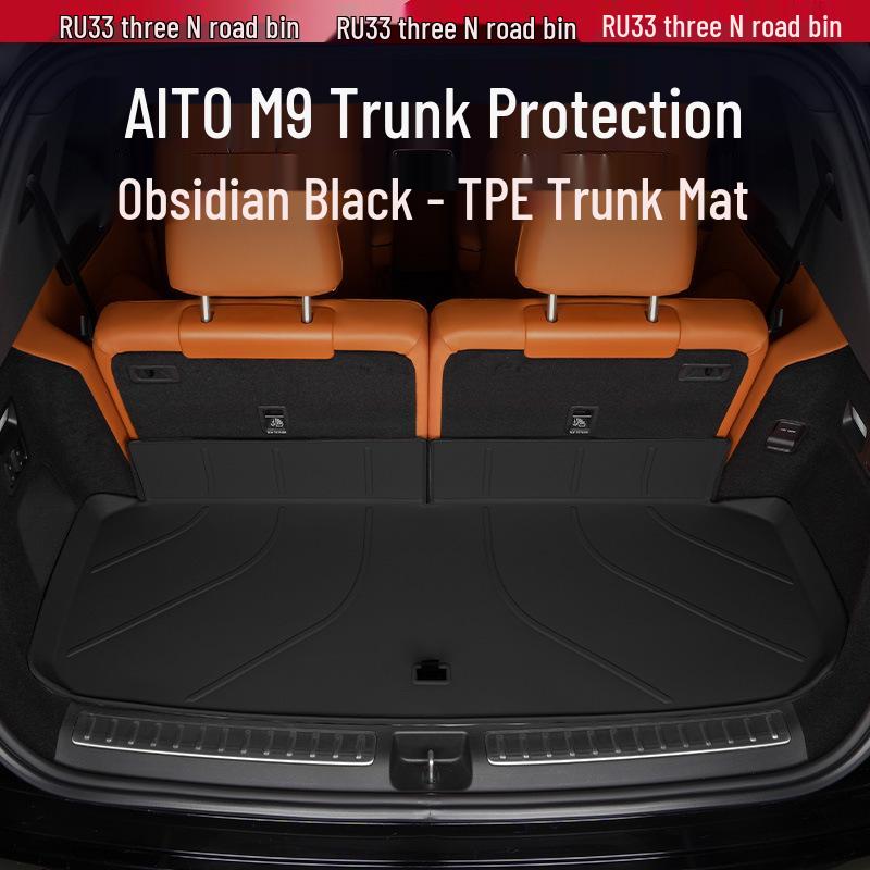 

AITO Wenjie M9 TPE Trunk Mat: Dirt & Wear-Resistant, Custom Car Color Match M9 TPE Trunk Mat
