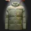 Down jacket men's winter new fashion brand stand-up collar white duck down couple solid color versatile bread jacket thickened jacket
