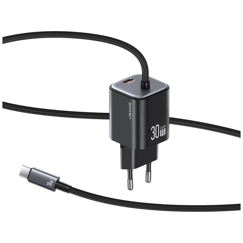 Ładowarka sieciowa 30W USAMS GaN 2xUSB-C Czarna