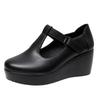 6cm Small Size 32-43 Vintage All Match Comfortable Shallow Soft Leather Mary Janes 2025 Fall Med Heels Platform Wedges Shoes Mom
