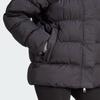 Adidas Originals Solid Color Micro Logo Single Line Inset Pocket Quilted Pleated Full Zip Double Pull Hooded Cotton Jacket Women Jacket Black II8467
