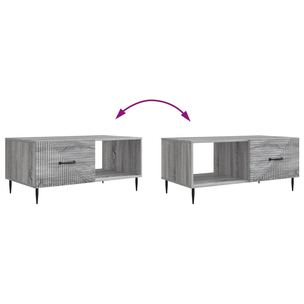 Coffee Table Grey Sonoma 90 x 50 x 40 cm Particleboard