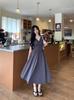 Plus Size Hepburn Style Little Black Dress - French Retro Summer Slit Skirt for Women