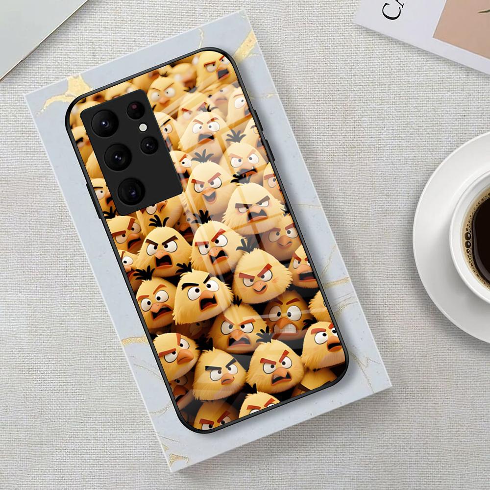 

GAME A-Angry Bird Phone Case For Samsung S26 S25 Edge Ultra 23 22 21 20 Ultra Plus S24 Fe Glass Cover Galaxy S20 FE