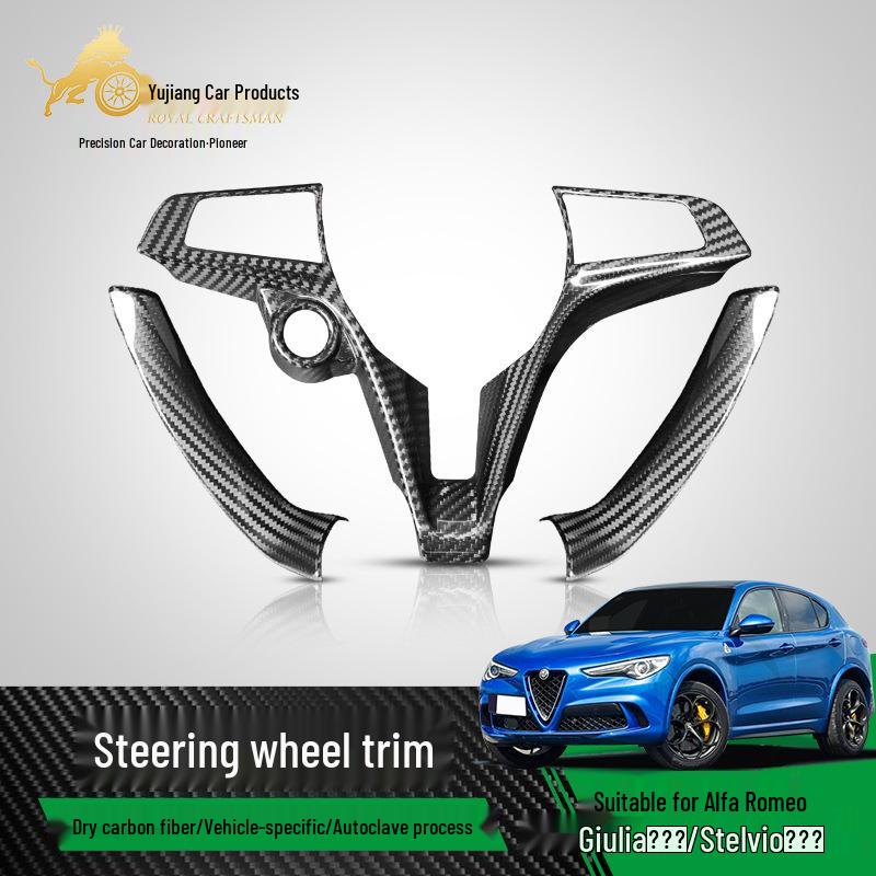 Διακοσμητικό Τιμονιού από Ανθρακονήματα για Alfa Romeo Giulia, Juliet, Stelvio