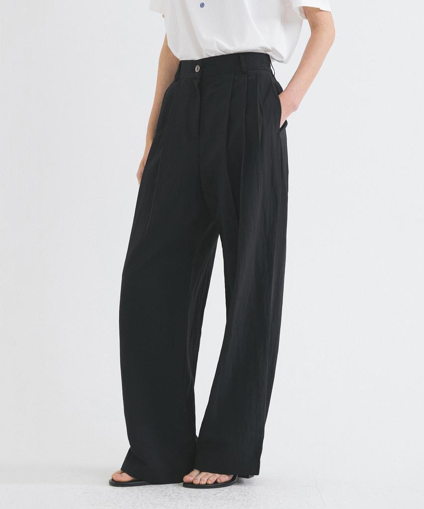 Siyajyu Sipt7163 Washer Half Banding Slacks_Black