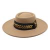 Cashmere Hat Men'S And Women'S Versatile Dome Concave-Convex Top 9.5Cm Big-Brimmed Woolen Felt Hat Top Hat