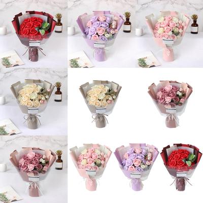 Strauß Seifenblumen Box Mittelstücke Arrangements Geschenk für Heimdekorationen Tag Valentinstag