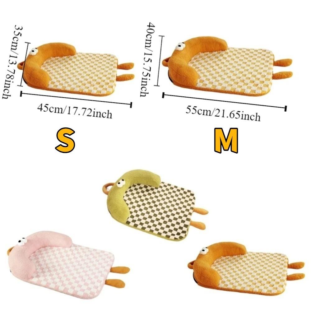 Comfortable Warm Cat Sleeping Mat Pillow Design Non Slip Dog Sofa Bed Removable Checkered Cat Dog Bed Autumn Winter
