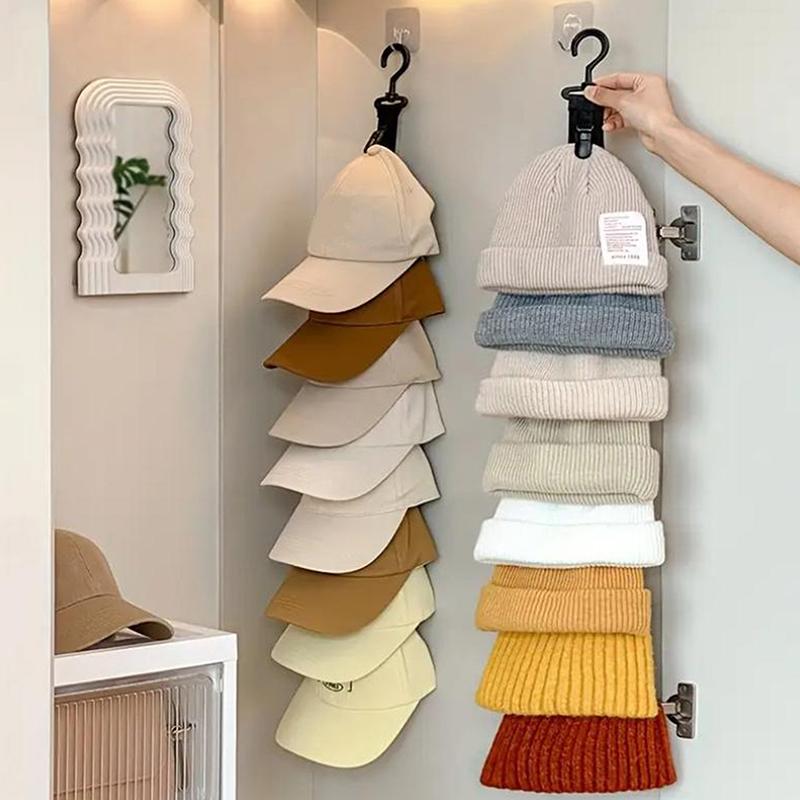 Wardrobe Hat Rack Hanging Rope Hat Storage Clips Hat Organizer Display For Baseball Caps Hat Hanger For Closet Door And Bedroom