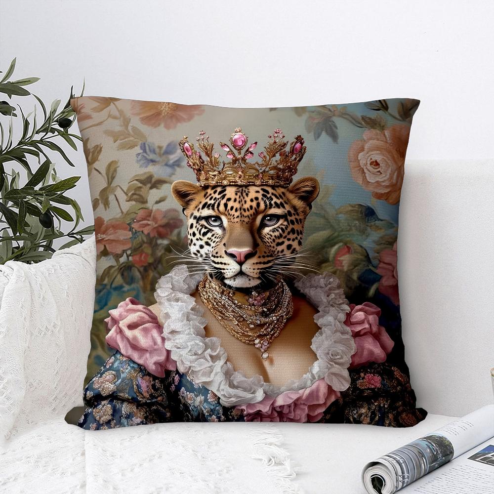 Europäische Mode Leopard Kissenbezug Sofa Dekorative Zuhause Doppelseitiger Druck Plüsch Überwurf Kissenbezüge Kissen Dekor Hülle