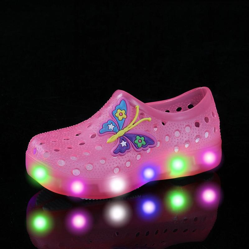 Children's LED Flashing Light-Up Summer Garden Sandals for Toddlers