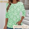 Blusas y camisas informales de manga larga con cuello redondo a la moda para mujer
