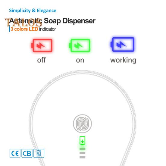 Automatický dávkovač mydla s RGB svetlom Bezdotyková prevádzka 3-stupňové penenie Infračervený indukčný Typ-C nabíjanie Pumpa na penové mydlo