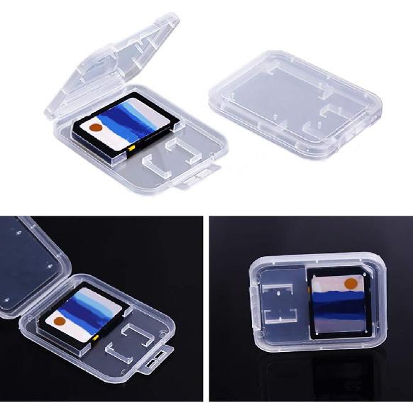 Clear Plastic Memory Card Case Compatible with SD SDHC SDXC Micro SD T-Flash Card (10 PCS)