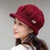 Women's Fashionable Knitted Pumpkin Beret for Autumn/Winter - Thick, Velvet-Lined, Short Brim Style