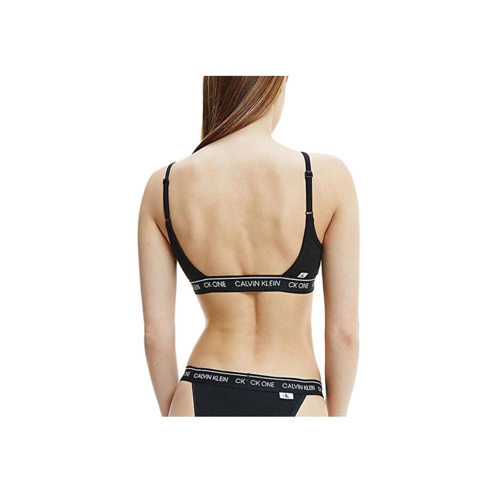 Calvin Klein Letter Pattern Fixed Strap Sports Bra Women Underwear Black QF5727E-001