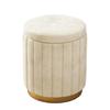 Luxury Vanity Makeup Stool Round Dressing Chair with Storage Upholstered Bench for Bedroom Modern Side Stool Furniture