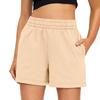 Damen-Shorts, lässig, für den Sommer, bequem, elastisch, hohe Taille, Laufshorts mit Taschen