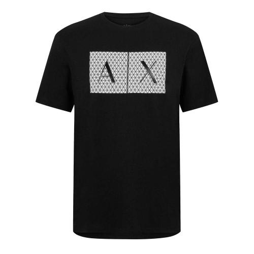 Armani Exchange Mens Geometric Cotton Regular T-Shirt