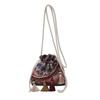 Trendy Stylish Woven Bucket Bag For Women In Vibrant Blue Orange And Red Perfect For Street Fashion