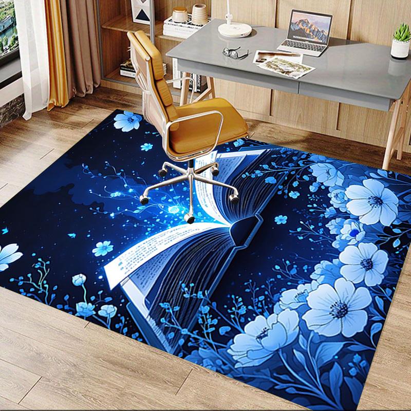 1PC Book, Flowers Carpet Office Rug Mat Home Decor Area Carpet Festival Gift Office Desk Chair Carpet Longlasting Material