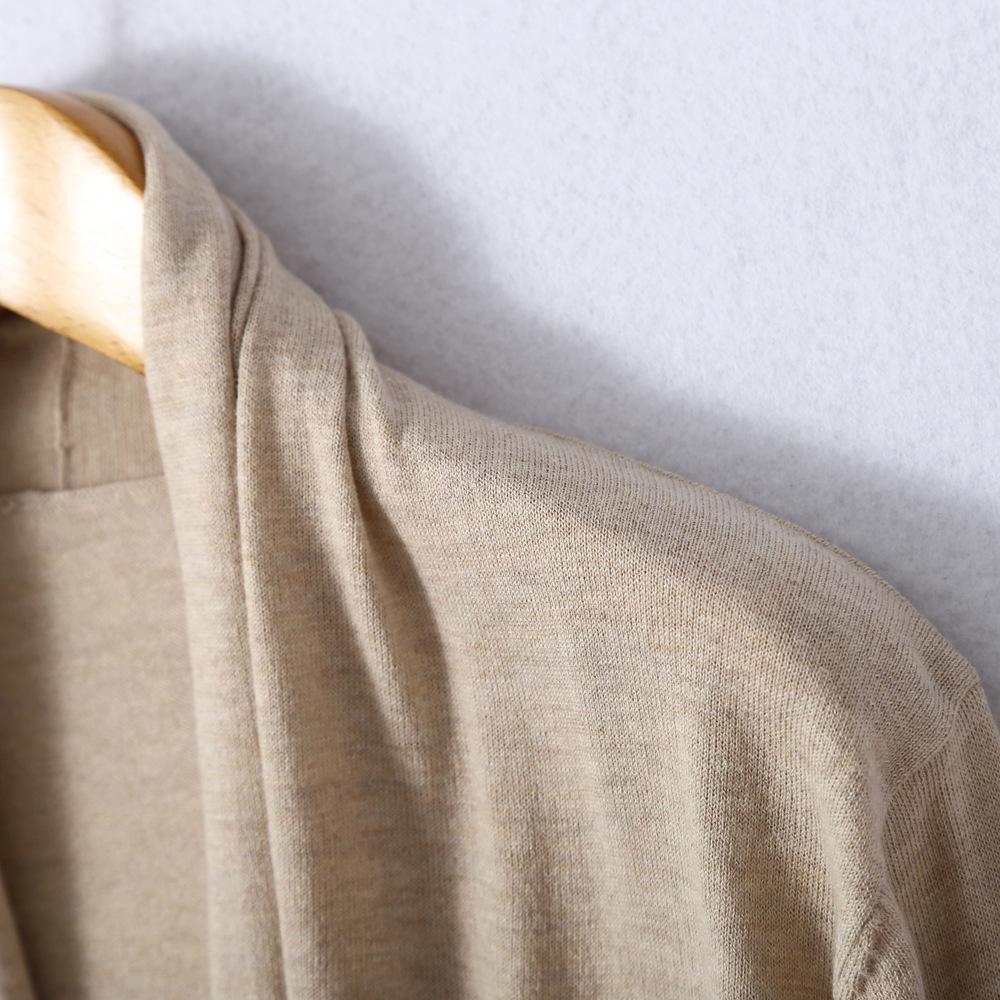 Breathable Loose Knit Cardigan with Scarf Collar - Perfect for Spring & Autumn Commute