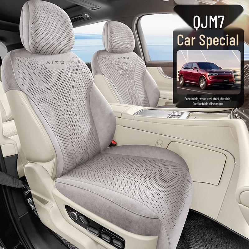 AITO M7 Car Seat Cushion, Universal All-Season Suede Saddle Pad for Six-Seater Vehicles