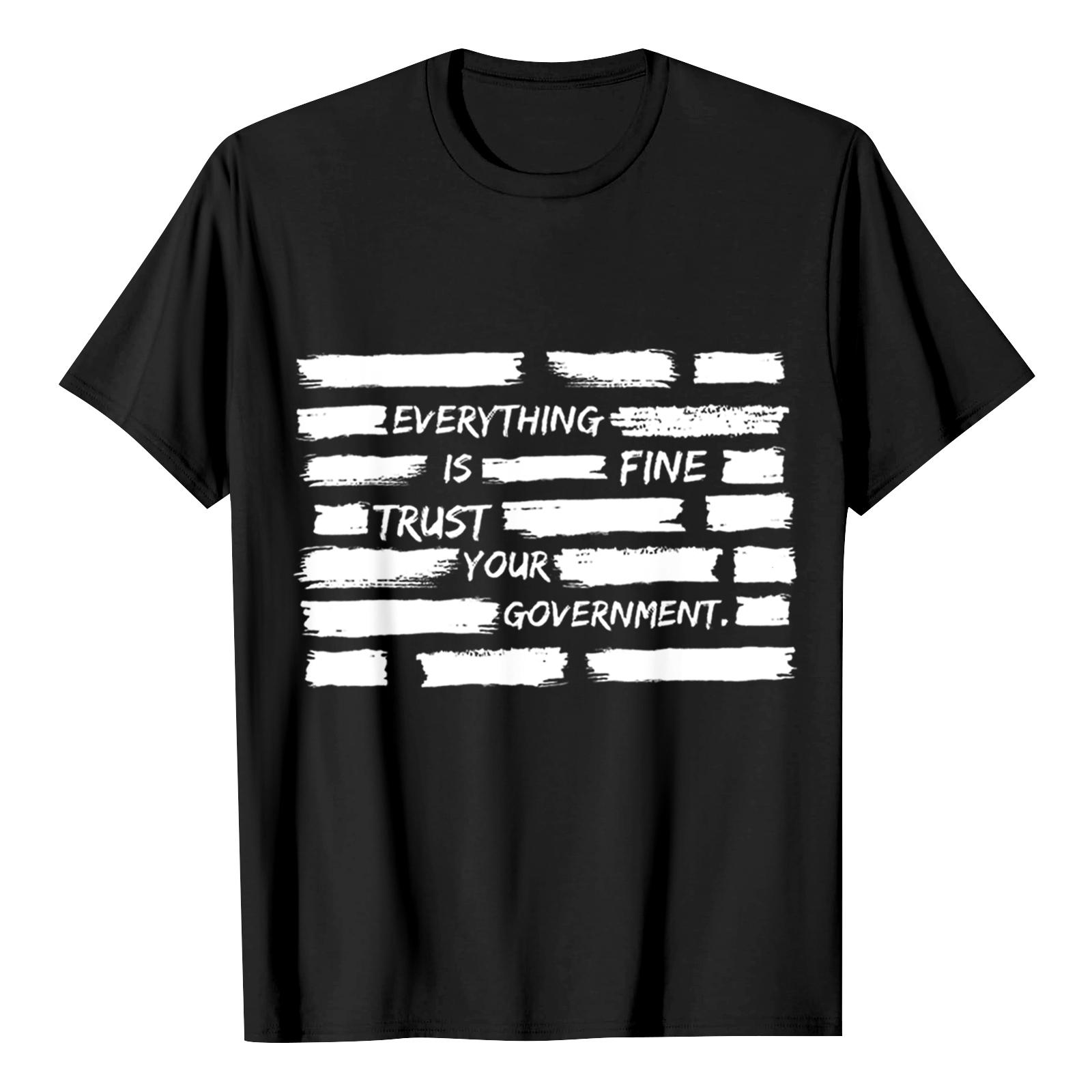 USA Anniversary Men s Casual Letter Print Short-Sleeve T-Shirt L чёрный